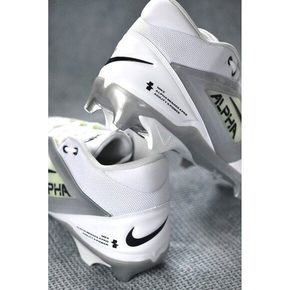 New! Size 17 Men |Nike Alpha Menace 4 PRO Agility X Power| White/Metallic Silver - Picture 16 of 16